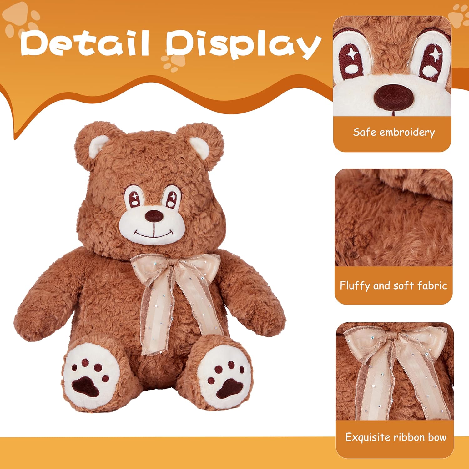 Big Teddy Bear Stuffed Animal,26" Soft Large Plush Toy,Giant Cuddly Gift for Babies, Boys, Girls,Girlfriend on Christmas, Valentine's Day