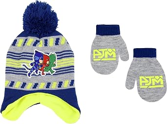PJ Masks Toddler Boys Cold Weather Hat and Mitten Set، 2-4T