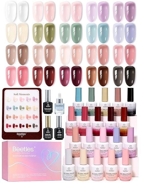Beetles Gel Polish US Beetles Soft Moments 20 Colors Jelly Gel Nail Polish Kit