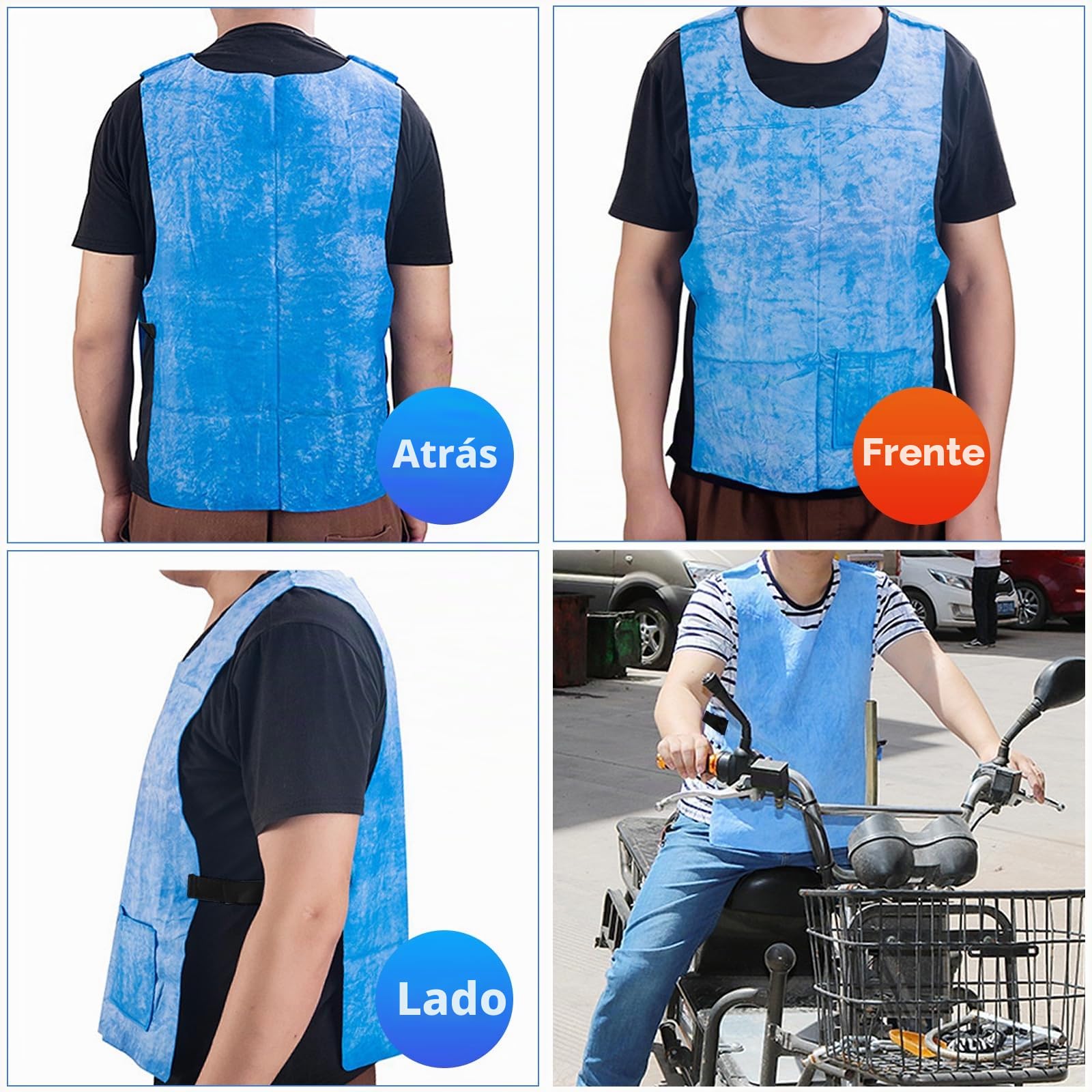 Chaleco refrigerante reutilizable para Hombres y Mujeres, chaqueta de refrigeración evaporativa de tejido PVA con ajuste ajustable para deportes al aire libre, senderismo y trabajo
