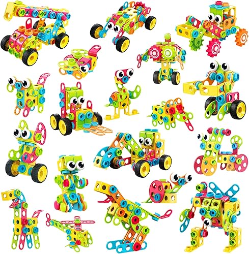 Miniatura 7 de Nxone Juguetes STEM 195 piezas de juguetes educativos para niños y niñas de 3 4 5 6 7 8 9 10 bloques de construcción juegos de construcción de