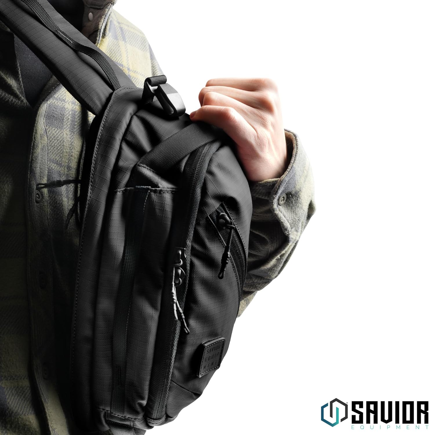 Savior Equipment Obscura Sling Bag Tactical EDC Crossbody Case Pistol Bag, Low-Profile Design Holster Compatible Single Pistol Soft Case with Rapid Access Admin Pocket