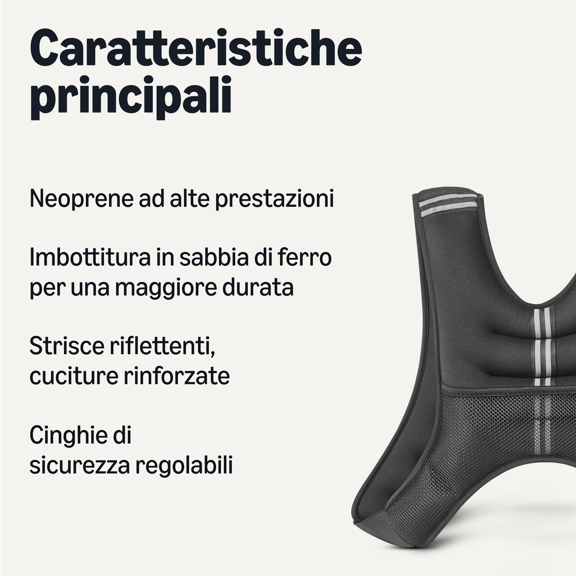 Amazon Basics, Gilet zavorrato con strisce catarifrangenti, non regolabile, 5,4 kg, Nero