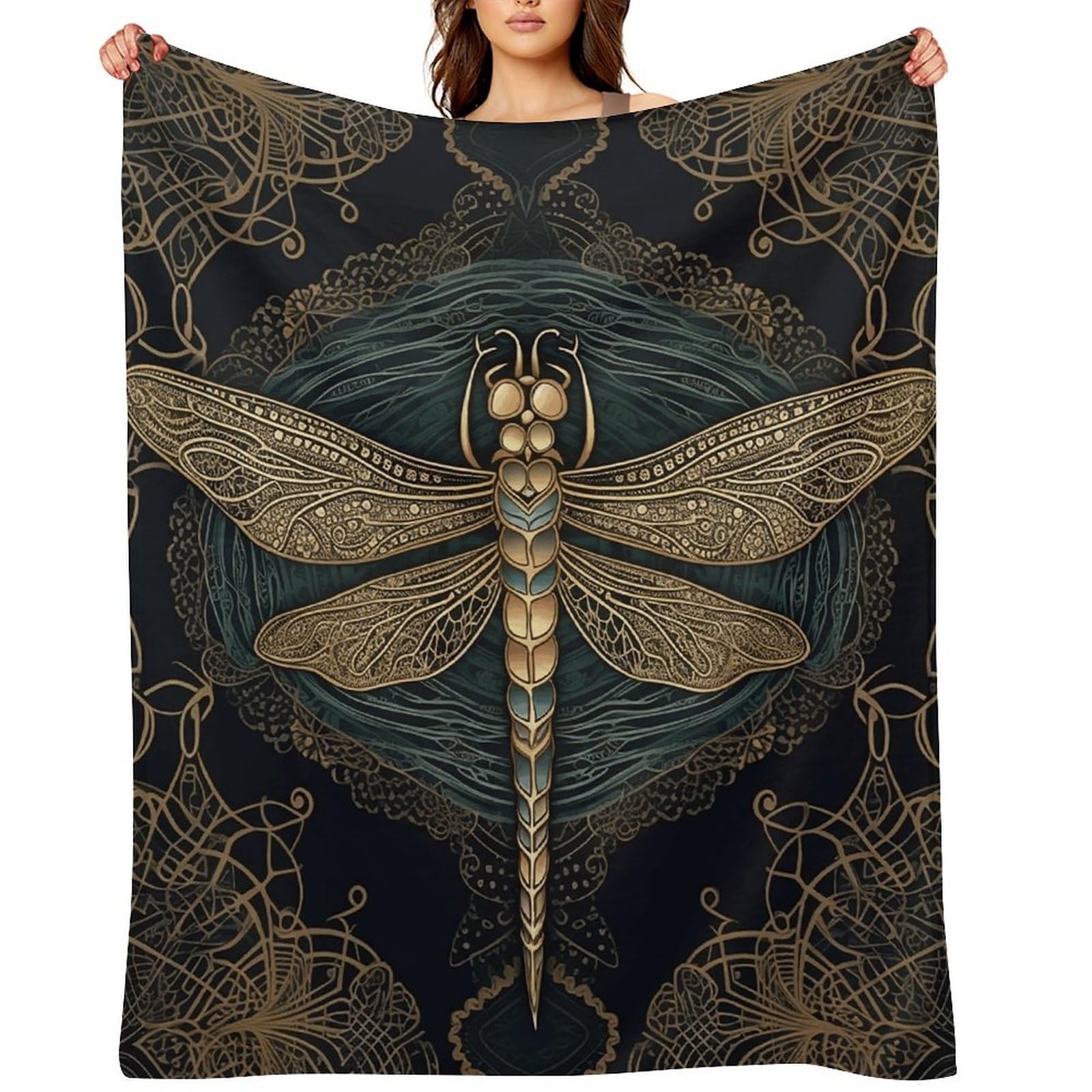 Dragonfly Throw Blanket for Couch and Bed Super Soft Warm Lightweight Throw Blankets Cozy Fuzzy Flannel Blanket Personalized Decorative Blankets for Sofa Decor 30"x40"