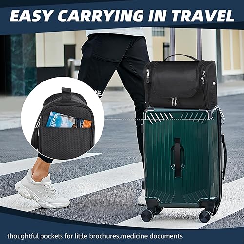 Miniatura 7 de Buruis - Neceser grande para hombres y mujeres, bolsa de viaje colgante para maquillaje, cosméticos, afeitado, artículos de tocador, kit Dopp