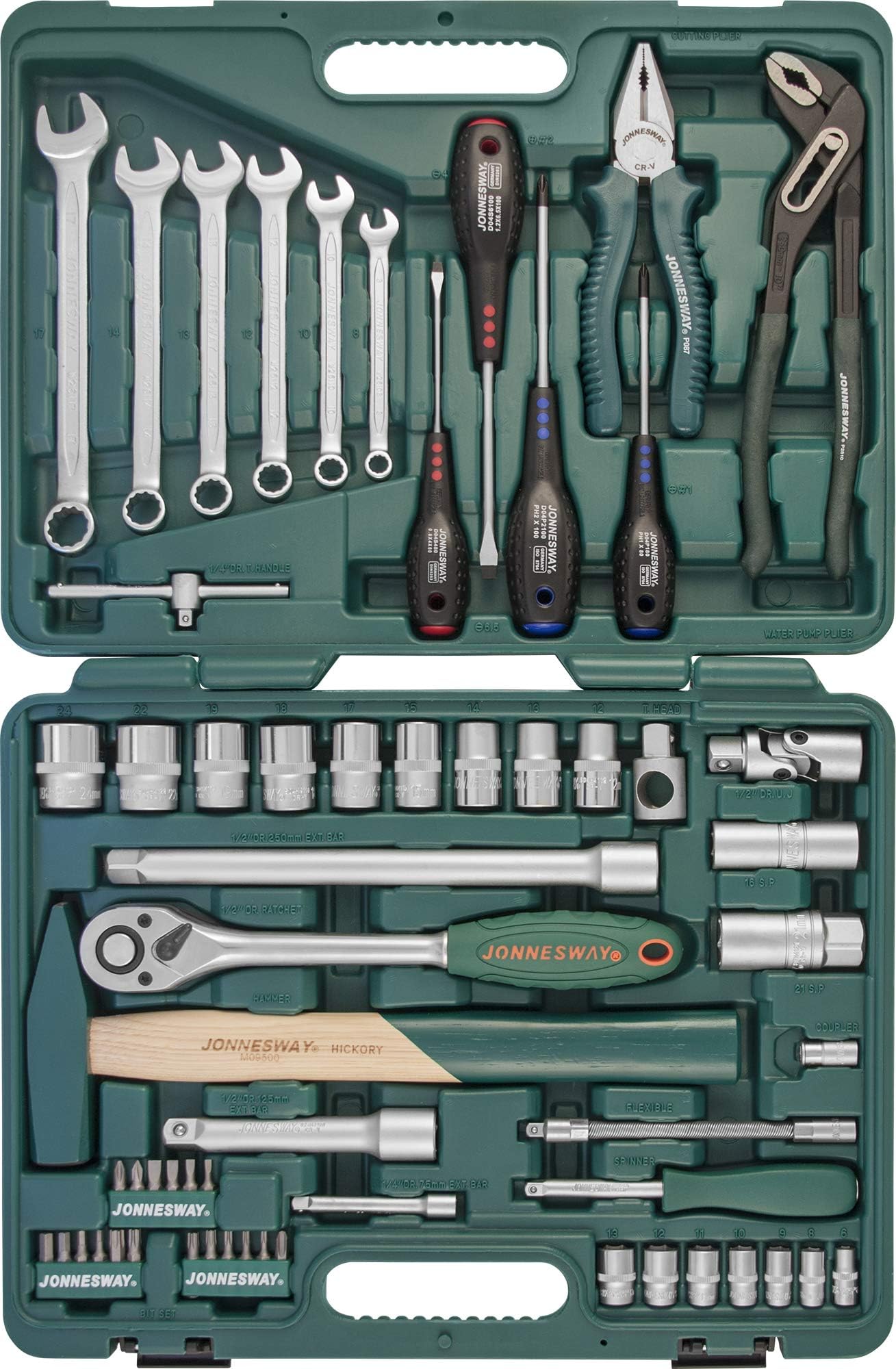 60 Pcs. 1/2" & 1/4" Dr. Professional Tool Kit 6-24 mm