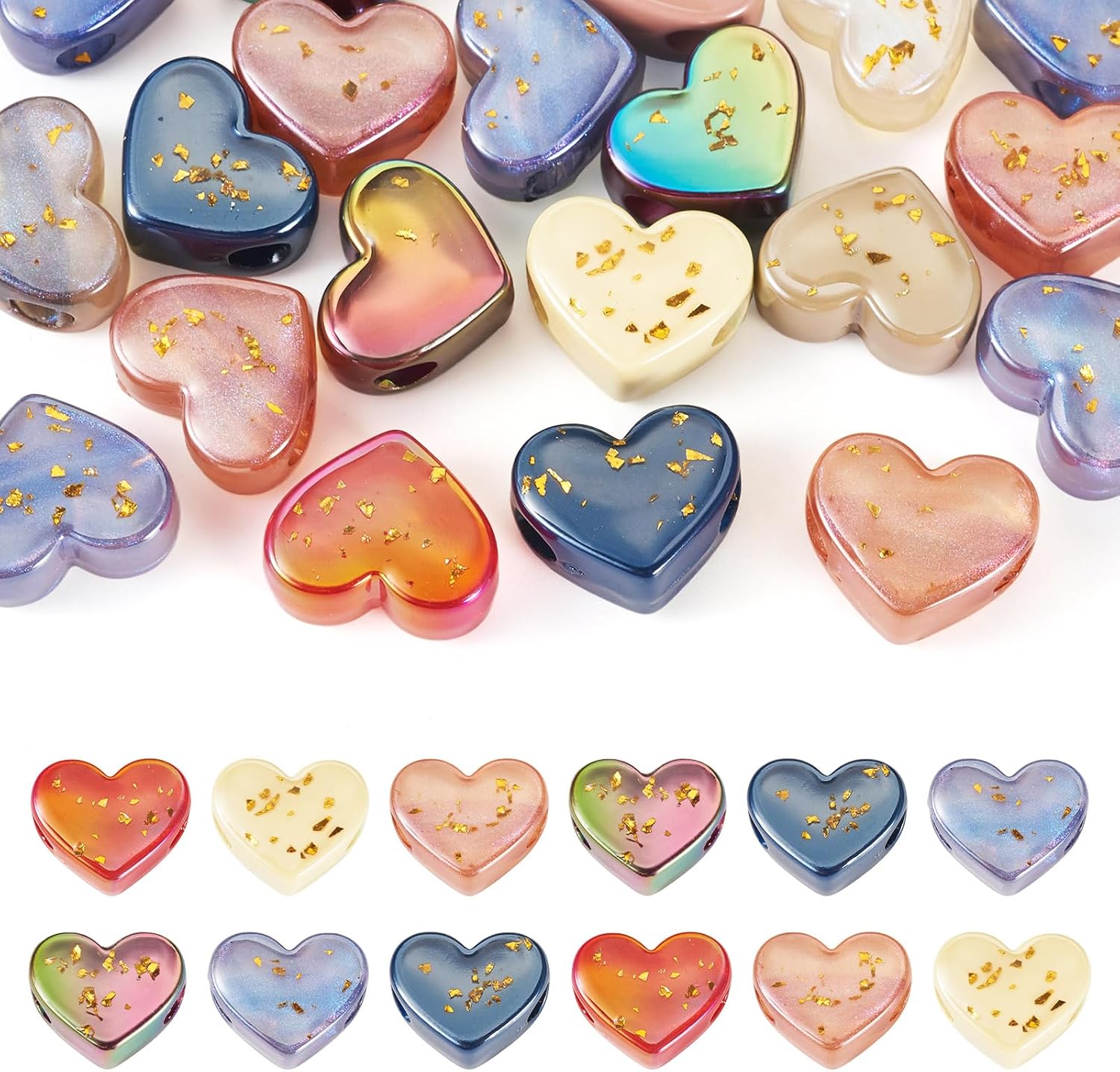 Heart Bead Cheriswelry 20pcs European Large Hole Beads Acrylic Heart Bracelet Beads Cute Loose Spacer 17.8x14.6 mm for DIY Craft Earring Necklace Jewelry Making - Image 7