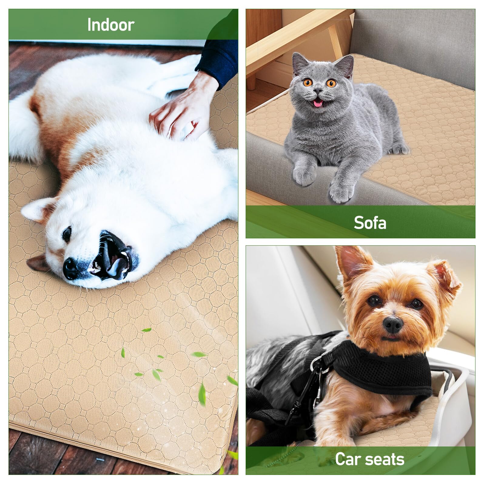 Mobestech 2piezas Almohadilla y Anti-orinar para Perros Lavable Empapador para Orina De Mascotas para Entrenamiento De Baño y Camas De Perros Unidades