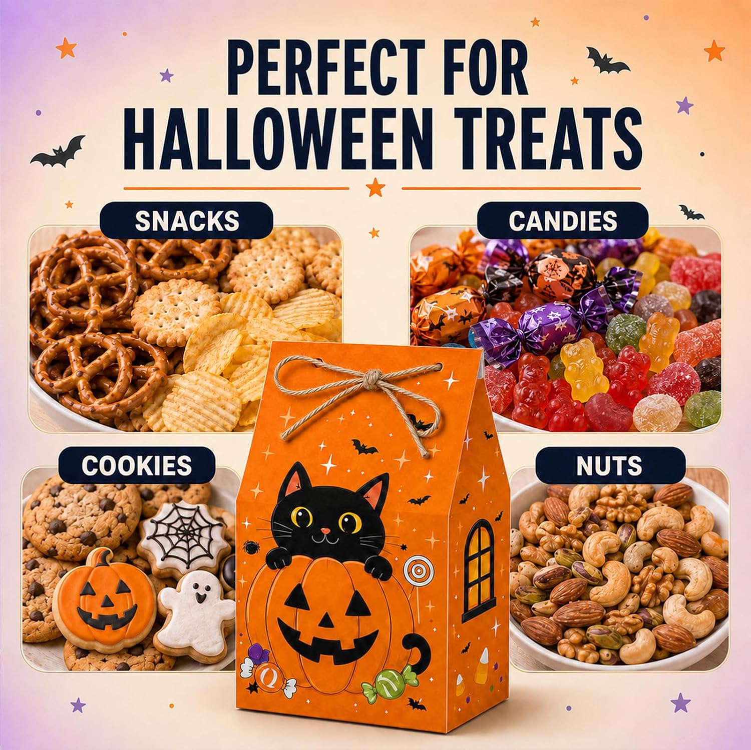 JMZITSSOWFX 48 Pcs Halloween Treat Boxes, Mini Candy Boxes for Party Favors