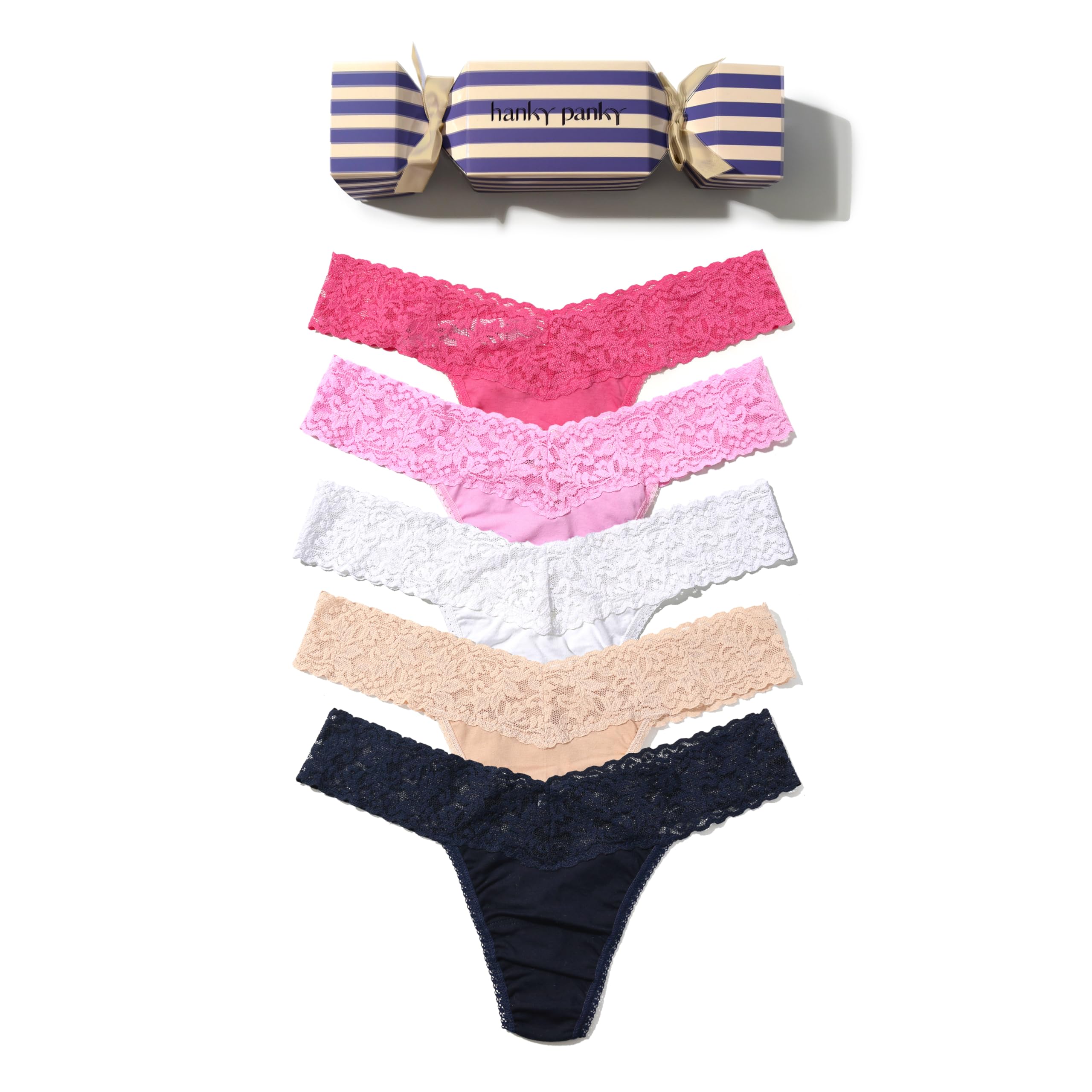 hanky panky SupimaCotton Low Rise Thongs for Women Winter Holiday Edition Lacy Lingerie Underwear One Size 2-12