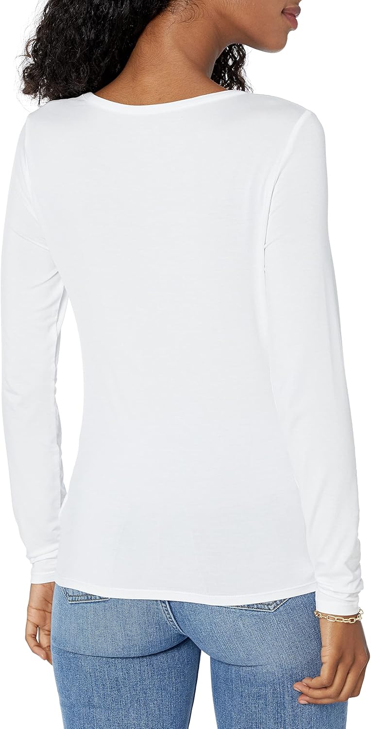 The Drop Womens Hannah Long-Sleeve Crew-Neck Fitted T-Shirt - Image 2