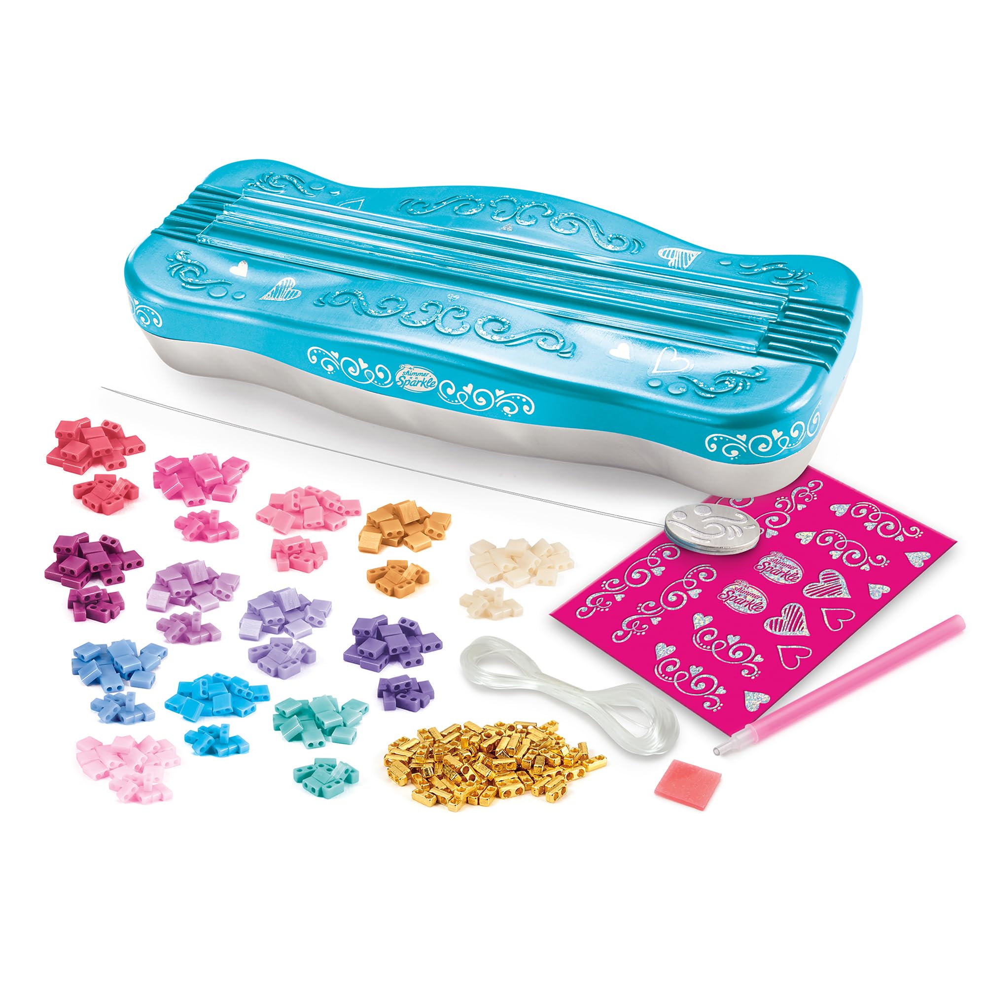 CRA-Z-ART Shimmer N Sparkle Fashion Bead Jewellery Studio Bracelet Maker Haz tus propias joyas de cuentas de tila Haz tus propias pulseras de la amistad, kit de fabricación de joyas para niñas de 8