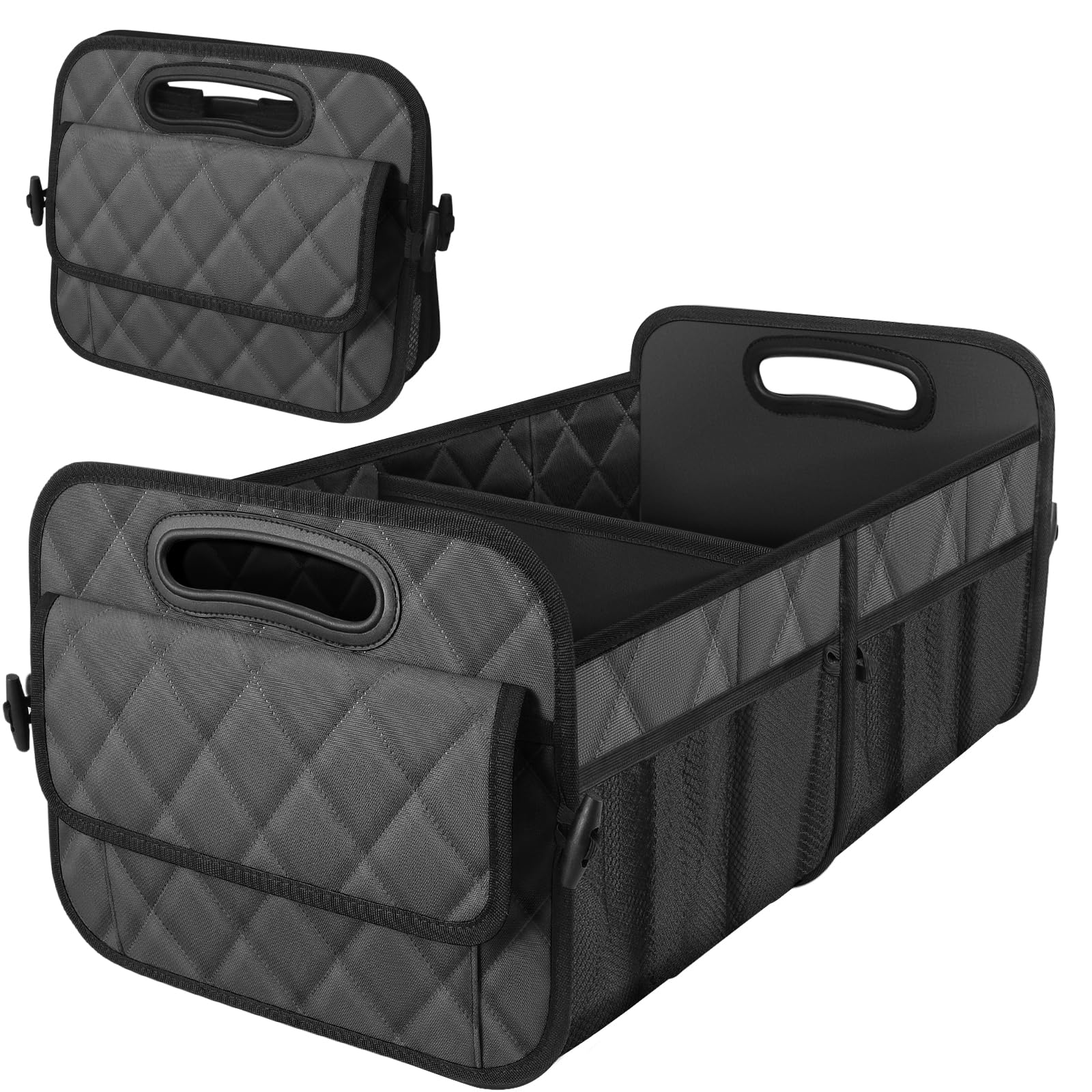 Car Trunk Organzier for suv,Car Organziers and Storage with 6 Big Pocket,Car Accessories for Women/Men 50L Waterproof Polyester Trunk Organzier for Car/SUV/Minivan/Truck(Medium,Charcoal)