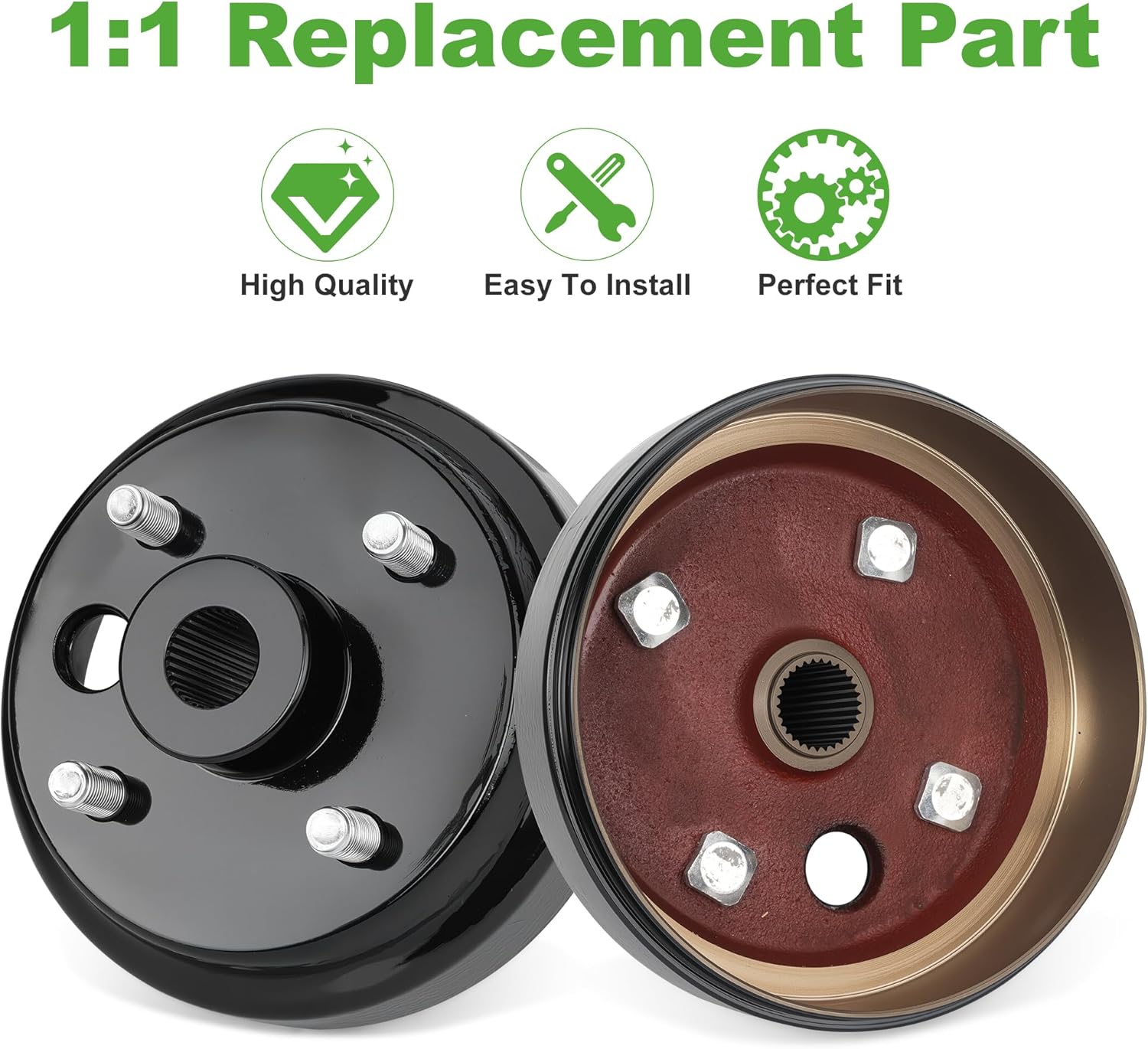 10L0L Golf Cart Rear Brake Drum Hub Assembly for EZGO TXT 1991-Up Gas & Electric Models, Replacement for OEM 21807-G1 21807G1 Columbia 41843-94, Durable EZGO Golf Cart Parts