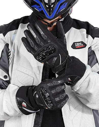 Miniatura 8 de KEMIMOTO Guantes de motocicleta de invierno para hombres y mujeres, guantes impermeables para pantalla táctil, para ATV, esquí, moto de nieve