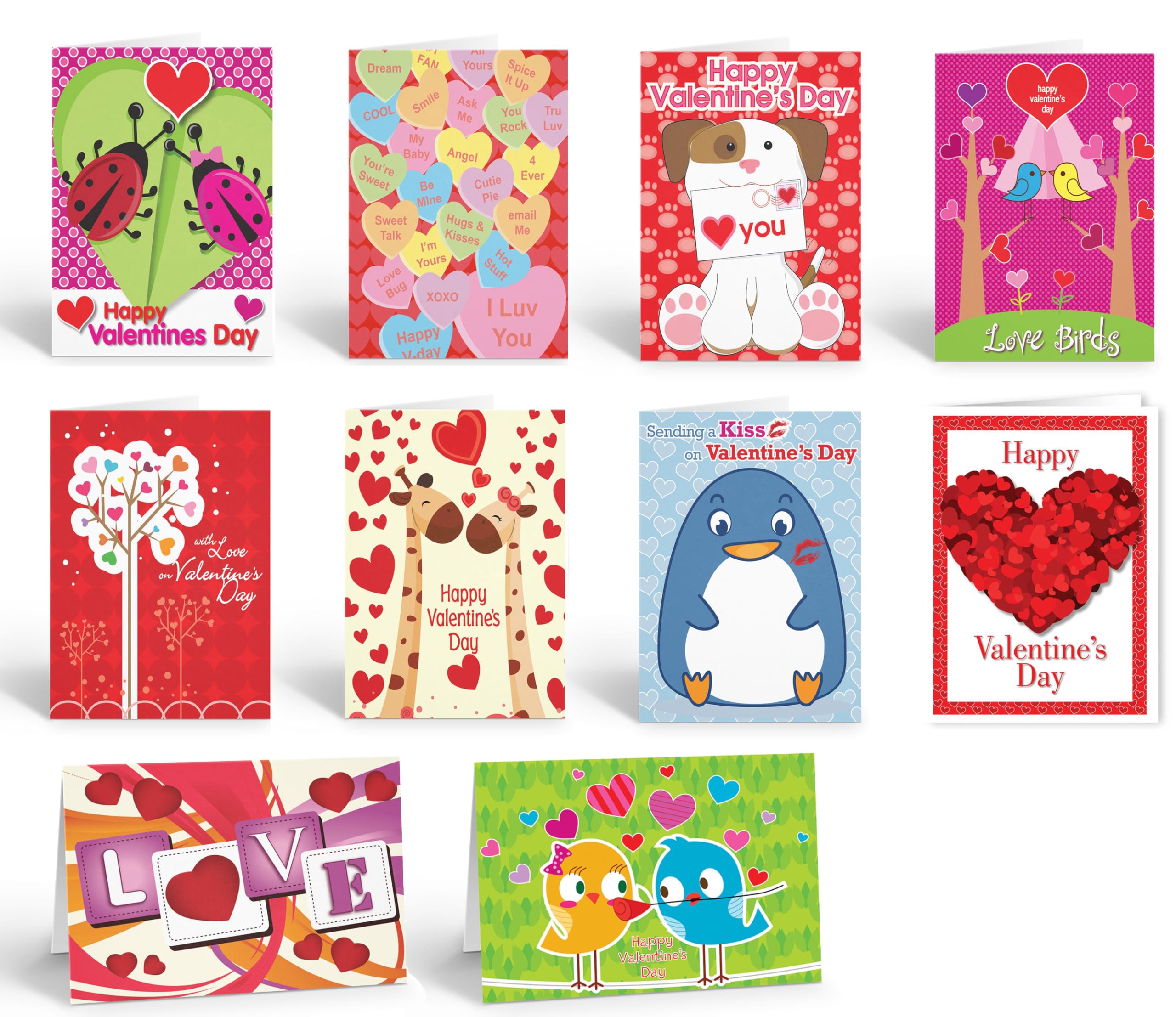 Stonehouse Collection | Assorted Cute Valentine's Day Cards | Variety of Adorable Kids Valentines | Loving Greeting Cards (Assorted)