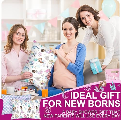 Miniatura 7 de Ganeen 2 fundas de almohada de sirena para niños pequeños, tamaño 14 x 19 pulgadas, se adapta a 12 x 16 pulgadas o 13 x 18 pulgadas, funda de