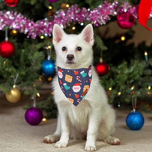 Miniatura 3 de ADOGGYGO Bandana de Navidad para perro, bufanda de Papá Noel con muñeco de nieve, tela duradera de alta calidad, ajustable para perros pequeños y