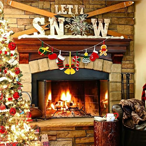 Miniatura 6 de AIERSA Kit de ganchillo de Navidad para principiantes, kit de punto de ganchillo para adultos y niños con hilo y herramienta para hacer manualidades