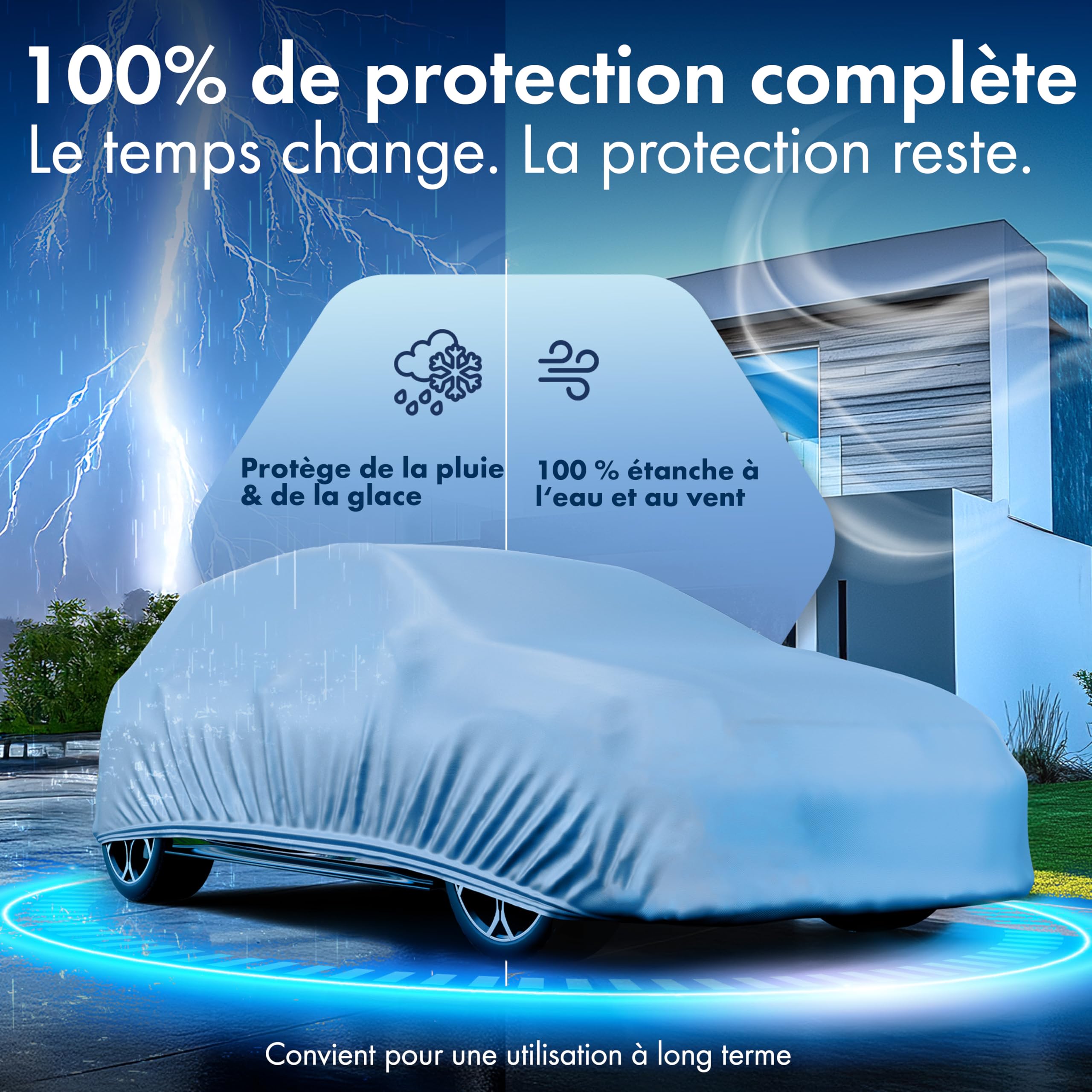 Bâche pour voiture All Weather Premium taille 9 grise Bâche pour voiture All Weather Premium taille 9 grise