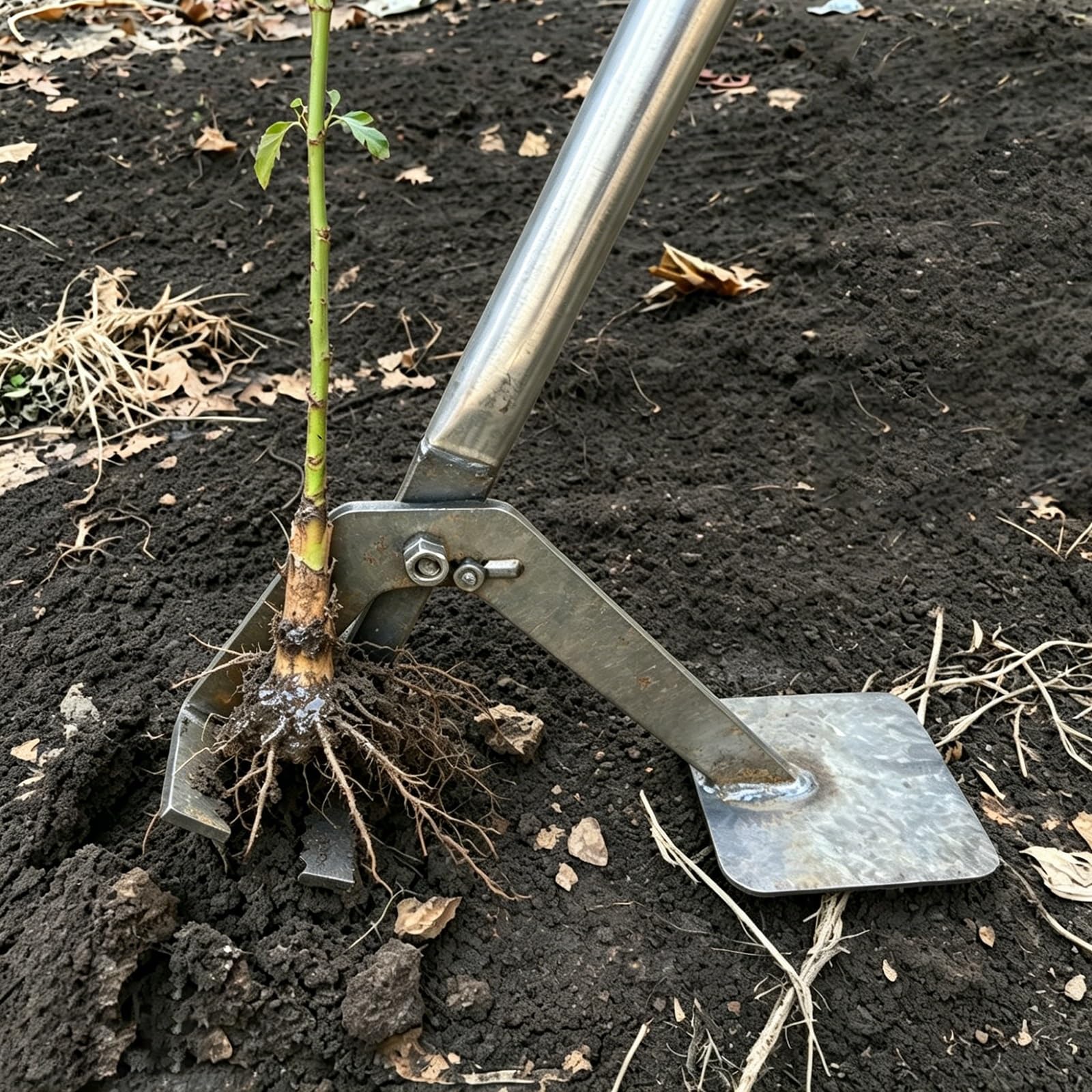 Chzffd One Color Tool To Pull Up Small Tree Saplings, Portable Fence Post Puller With Serrated Clamp For Ground Rods Steel Bars Wood Stake, Manual Post Extractor Tool(52In (132Cm))