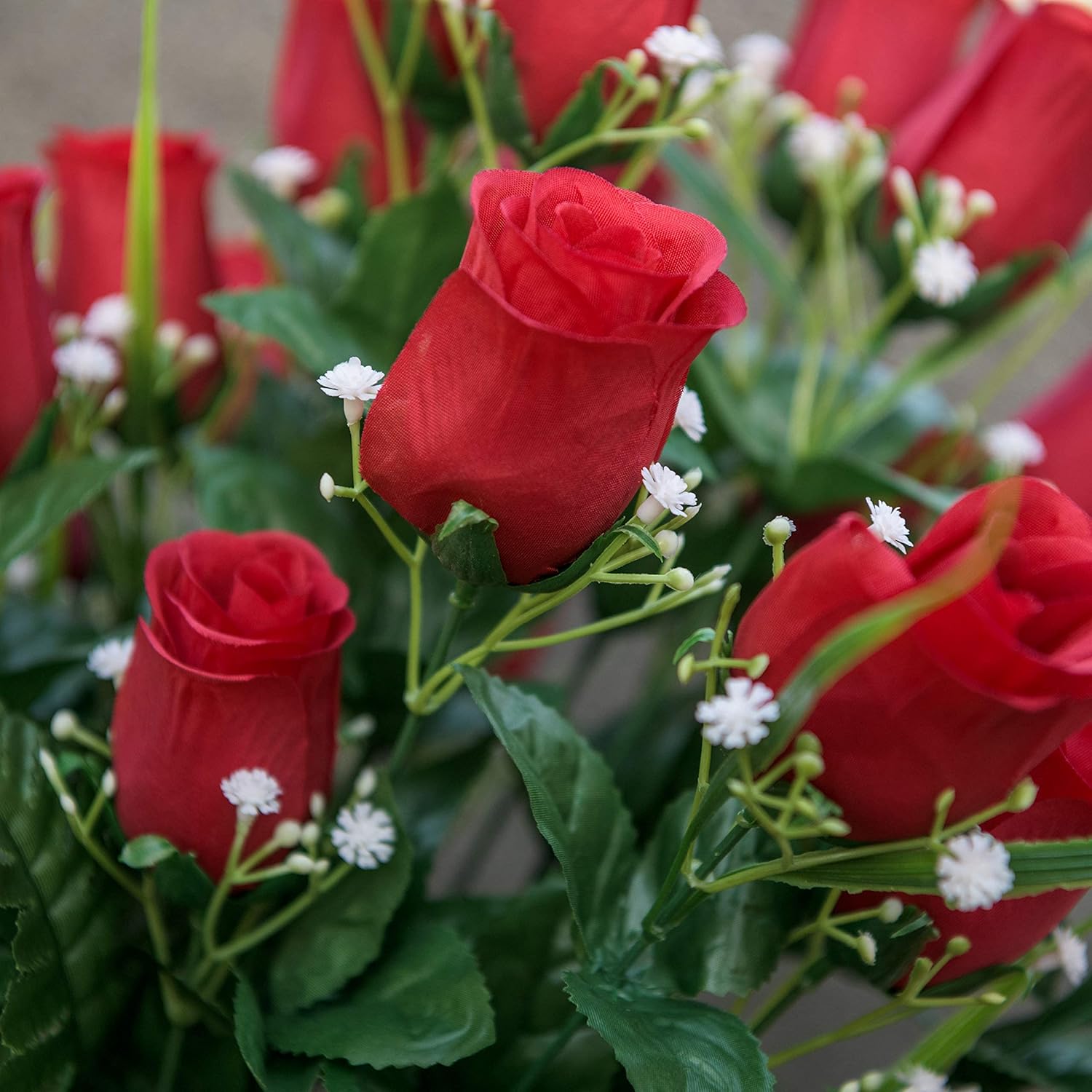 Everlasting Silk Flowers Cemetery Flowers- Red-Roses Artificial Flowers for Graves & Memorials-Beautiful Arrangements for Headstones- Lifelike, Florist-Arranged Bouquet- Lasting & Non-Bleed Colors : Everything Else