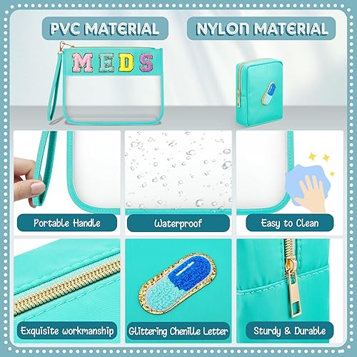 Miniatura 4 de Geetery 2 bolsas de maquillaje transparentes de felpilla para el cuidado de la piel con cremallera, bolsa transparente de chenilla, bolsa de