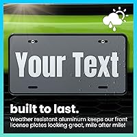 Vista 2 de Excelmark Vanity - Placa de matrícula personalizada para exhibiciones de automóviles, placa de aluminio personalizada (negro)