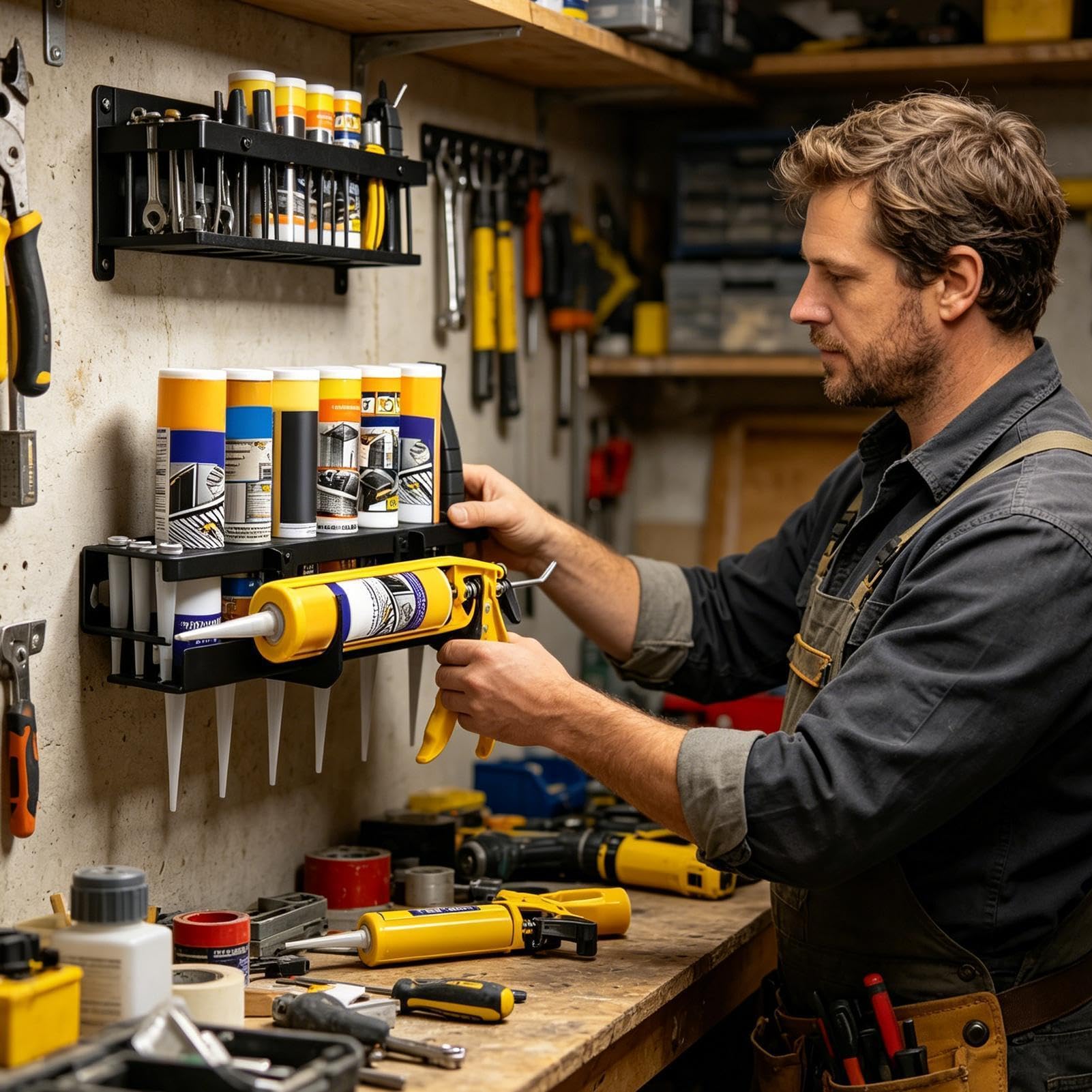 Support Pour Cartouche De Mastic Rack De Rangement Pour Outils Tubulaires | Support Mural De Rangement À Buses Adhésives Pour Industrie Atelier Garage Abri De Jardin Cabanon Réserve Maison Entrepô