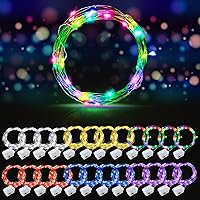 Vista 42 de AIKEI Paquete de 12 luces LED de hadas que funcionan con pilas, guirnaldas de luces impermeables de 7 pies, 20 luces LED de luciérnagas estrelladas