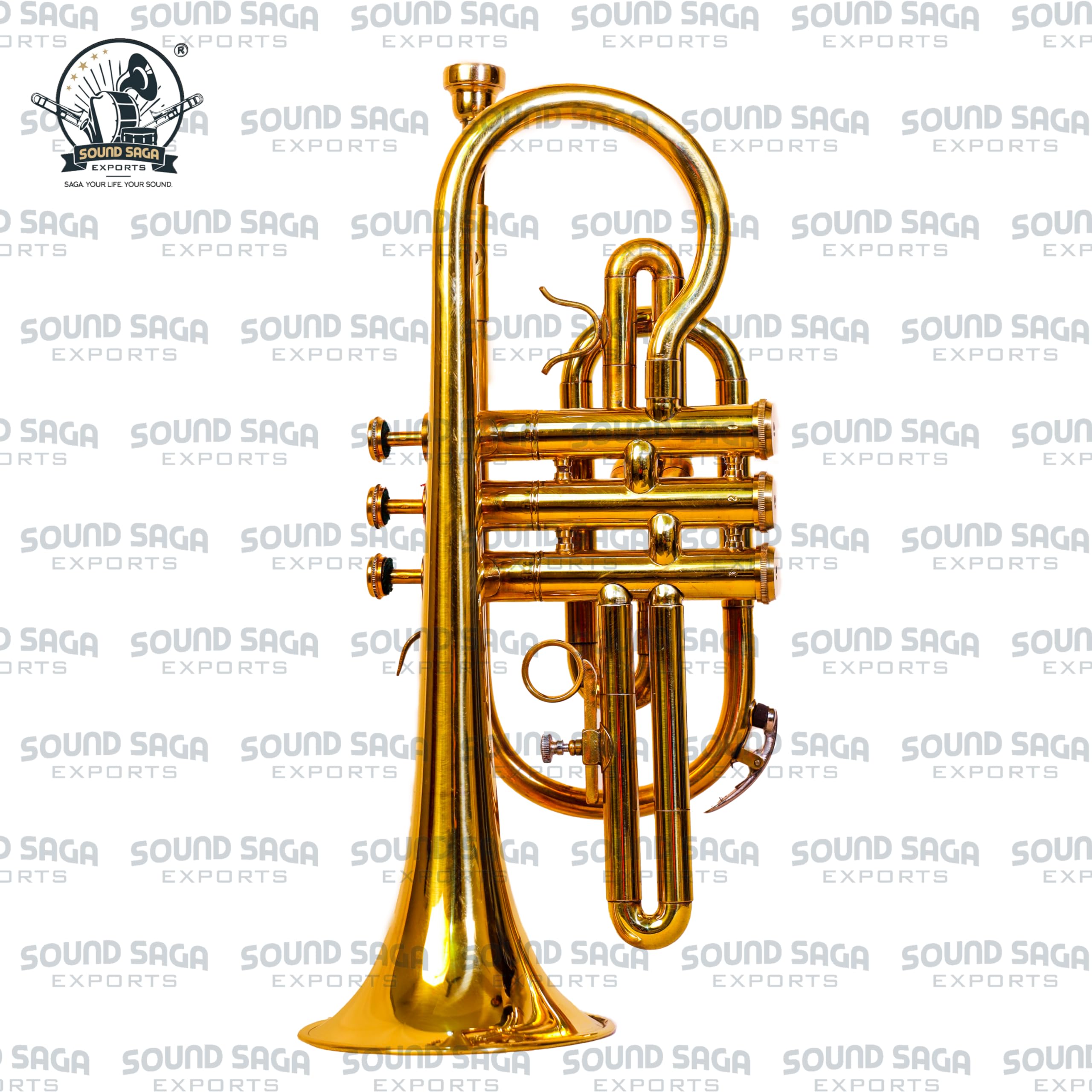 Kornett 3 Ventile BB Pitch Blasinstrument, Premium Qualität inkl. Mundstück & Tragetasche (Braun)