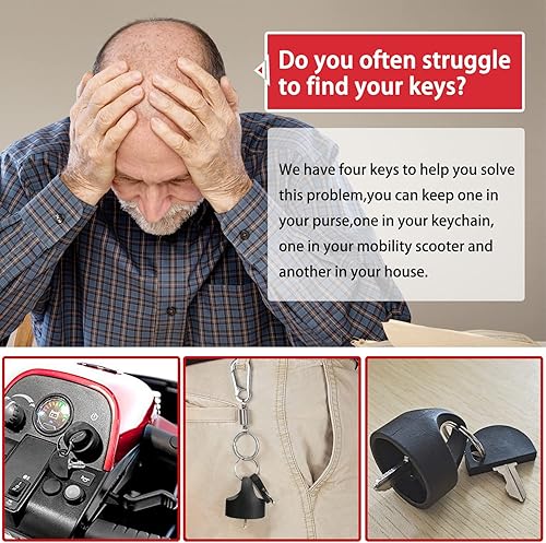 Miniatura 6 de GREHUA Juego de 4 llaves de fácil extracción compatibles con Pride Victory Revo Zero Turn Legend Mobility Scooter GoGo Sport Elite Traveller Ultra X
