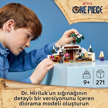 LEGO ONE PIECE Dr. Hiriluk’un Sığınağı 75641-9 Yaş ve Üzeri Çocuklar için Tony Tony Chopper, Dr. Hiriluk ve Dr. Kureha Minifigürleri İçeren Yaratıcı Oyuncak Yapım Seti, Hediye Fikri (271 Parça)