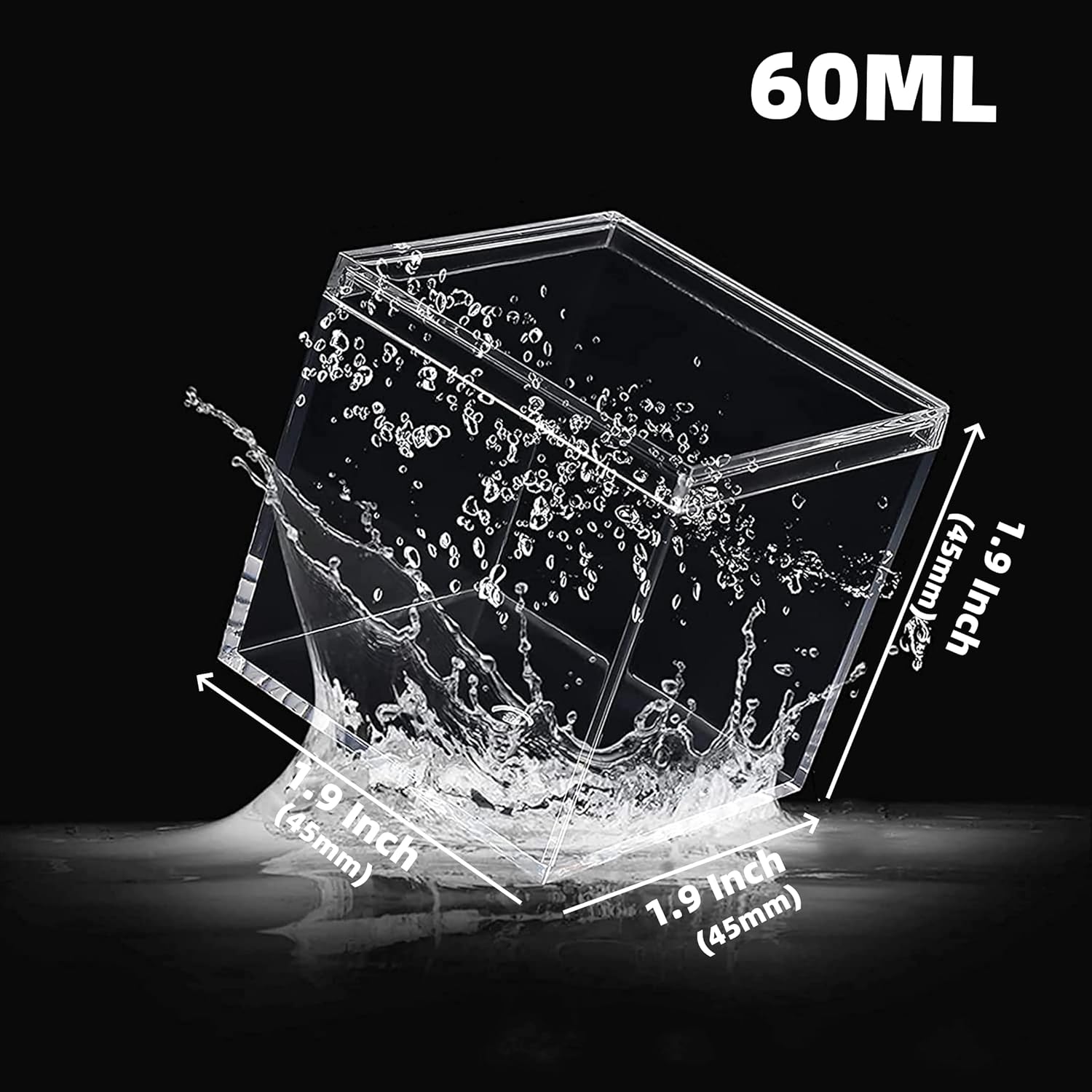 KissYou Acrylic Box with Lid Clear Candy Boxes Plastic Square Cube Easter Decorative Box Jewelry Display Box Mini Clear Storage Container