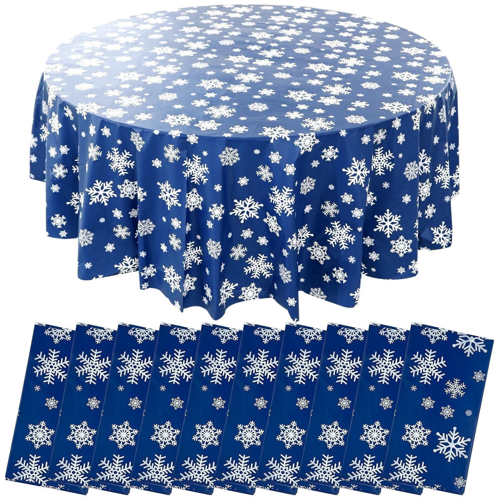 Manteles de mesa impermeables de Navidad de 84 pulgadas antimanchas pack de 10 unidades
