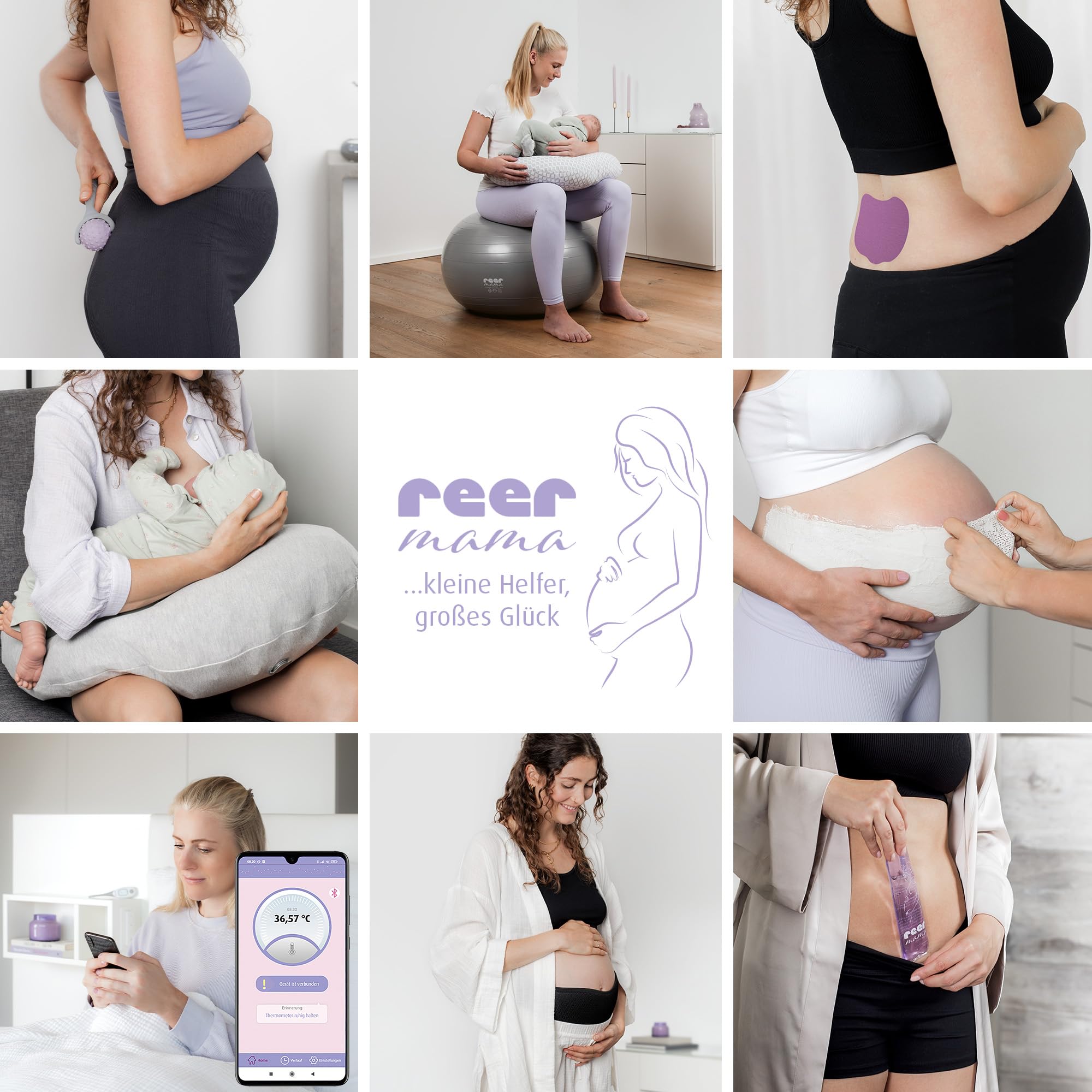 reer Stillkissen to Go, aufblasbares ergonomisches Reisestillkissen in Tropfenform, kleines Stillkissen für unterwegs, Abnehmbarer Bezug - Stillhilfe für Baby und Mama, Bezug dermatest geprüft, Grau