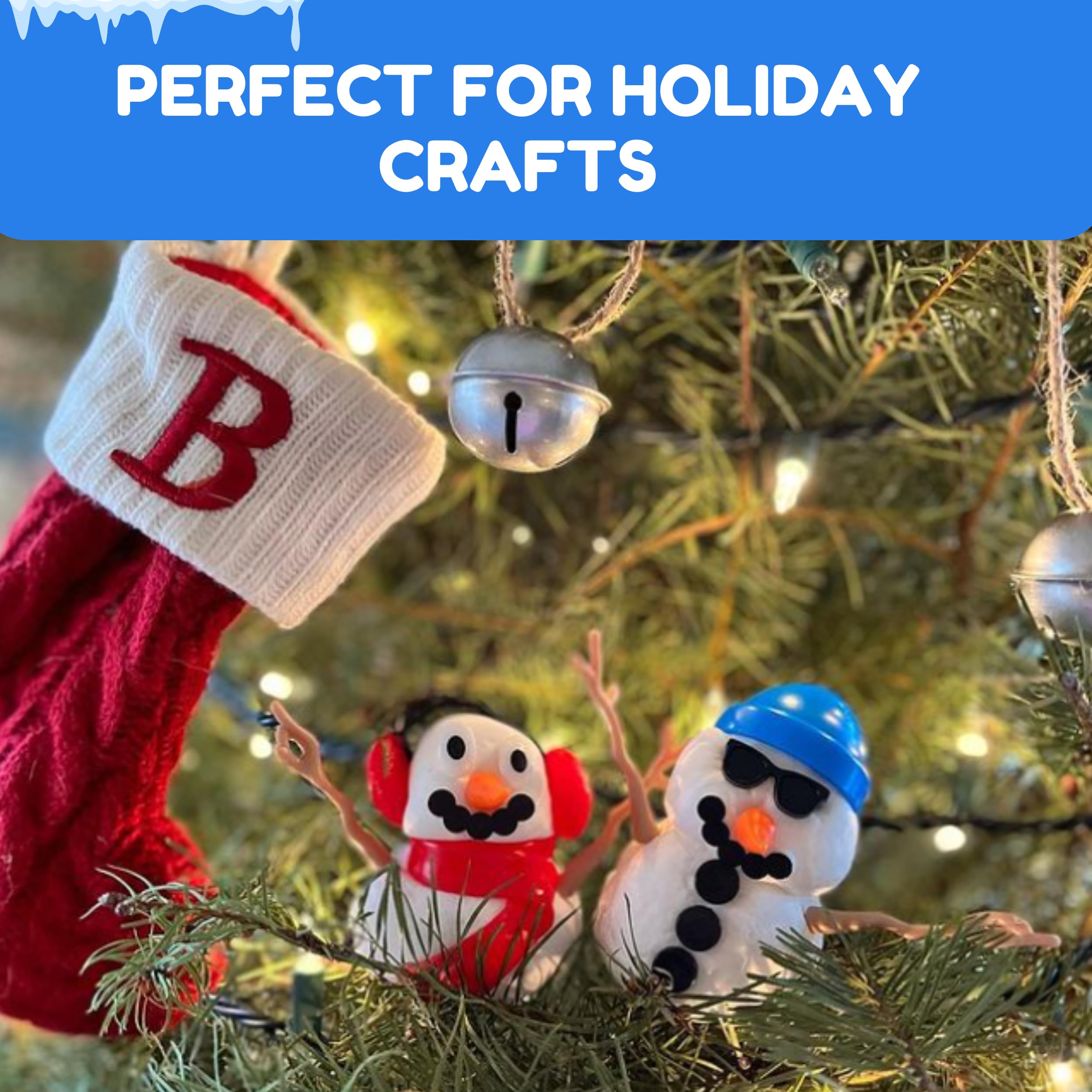 Build Buddiez Schneemann-Bastelset, 12-teiliges Party-Set – Bauen, Spielen und Präsentieren von 12 lufttrocknenden Schneemännern, ideal für Weihnachten, Strumpffüller, Geburtstage und