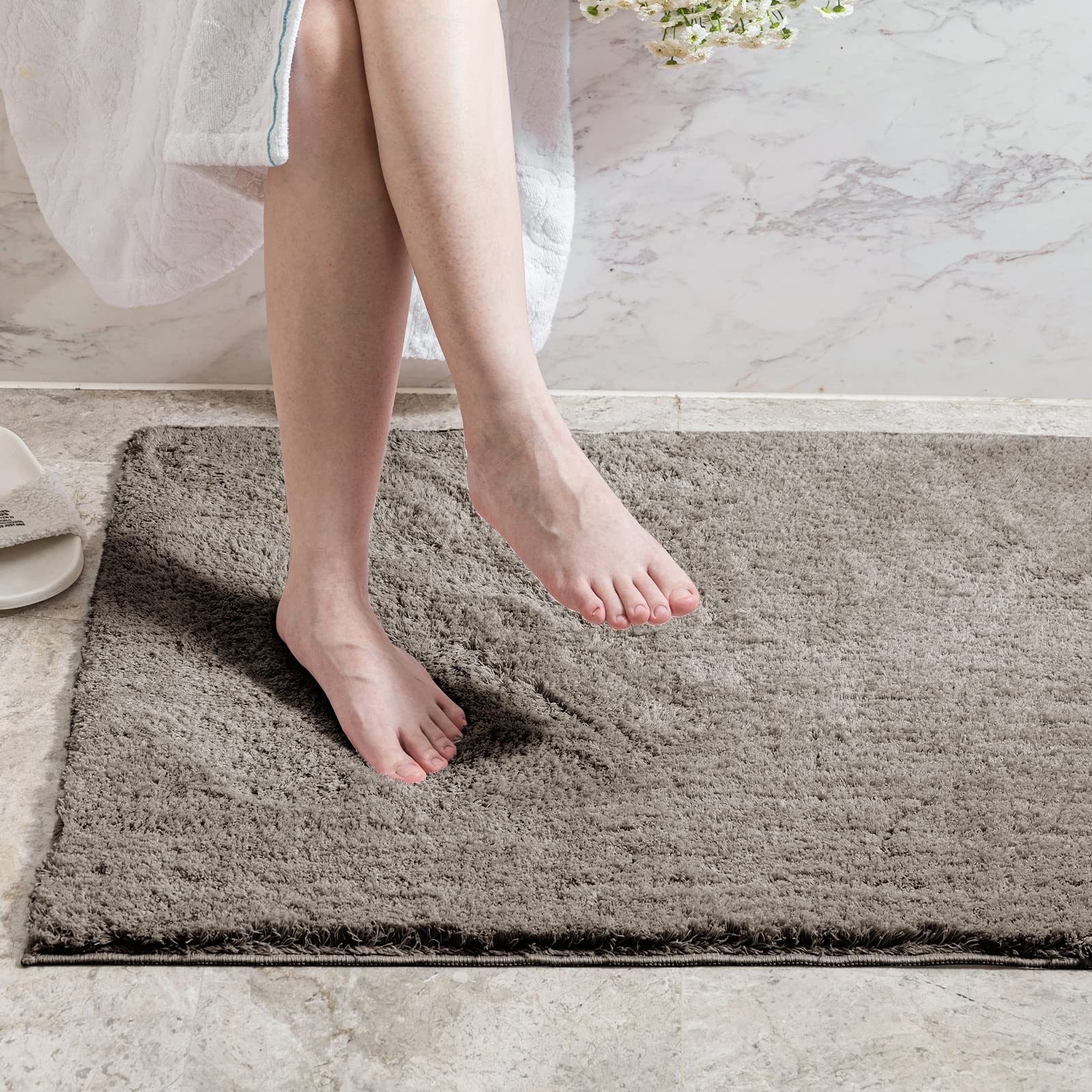 Photo 1 of **USED** Disolla Fluffy Plush Bathroom Rug Mat,Soft and Absorbent Microfiber,Machine Wash Dry 