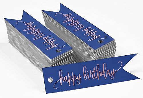 Miniatura 2 de Etiquetas de papel para colgar con texto en inglés Happy Birthday, 100 unidades