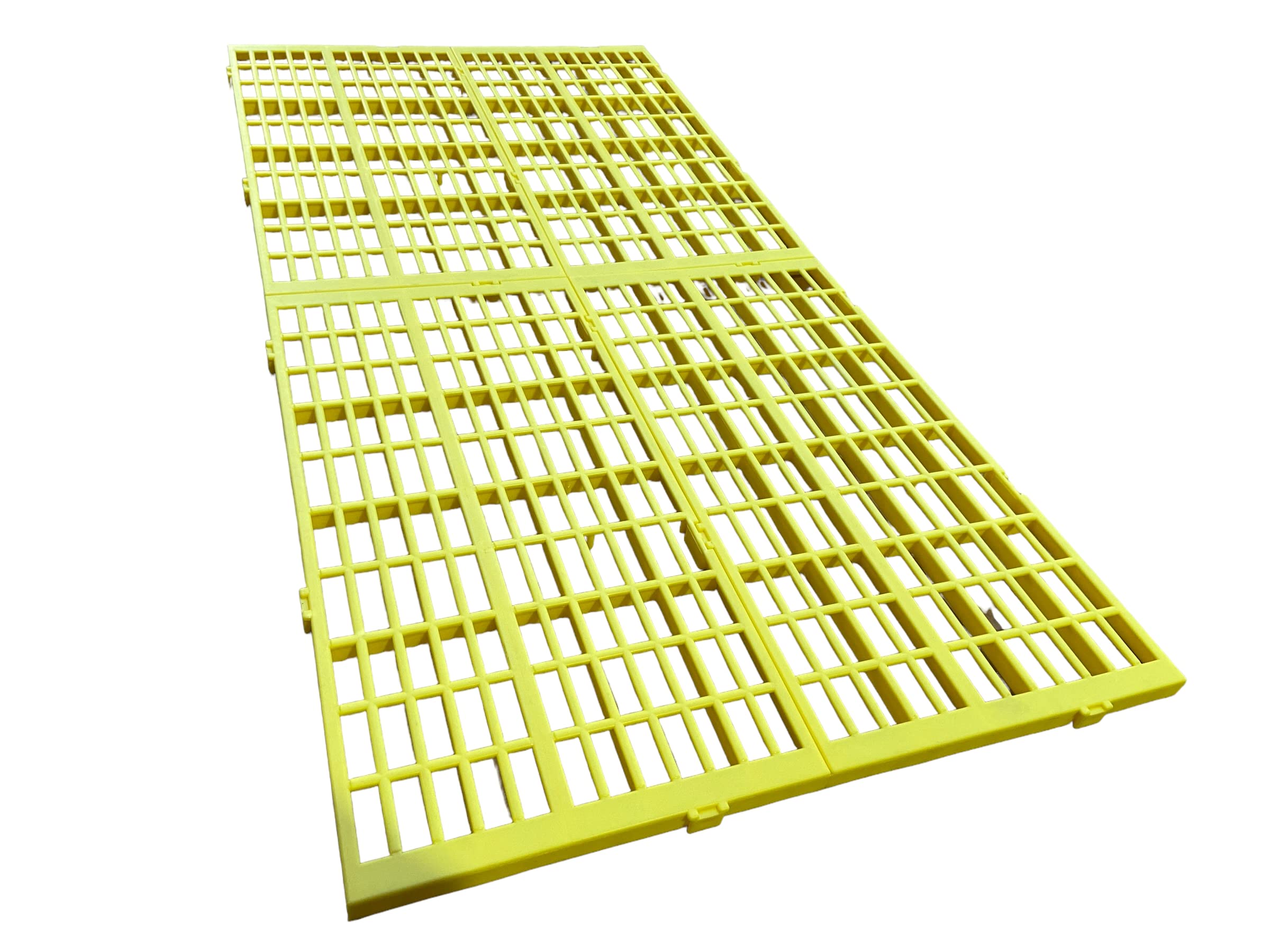 Posatoio di Plastica Giallo per Avicoli. Kit Composto da 4 Pezzi. Forma Il Fondo delle Gabbie. Cm 25 x 50 x H 1,7 cadauno.