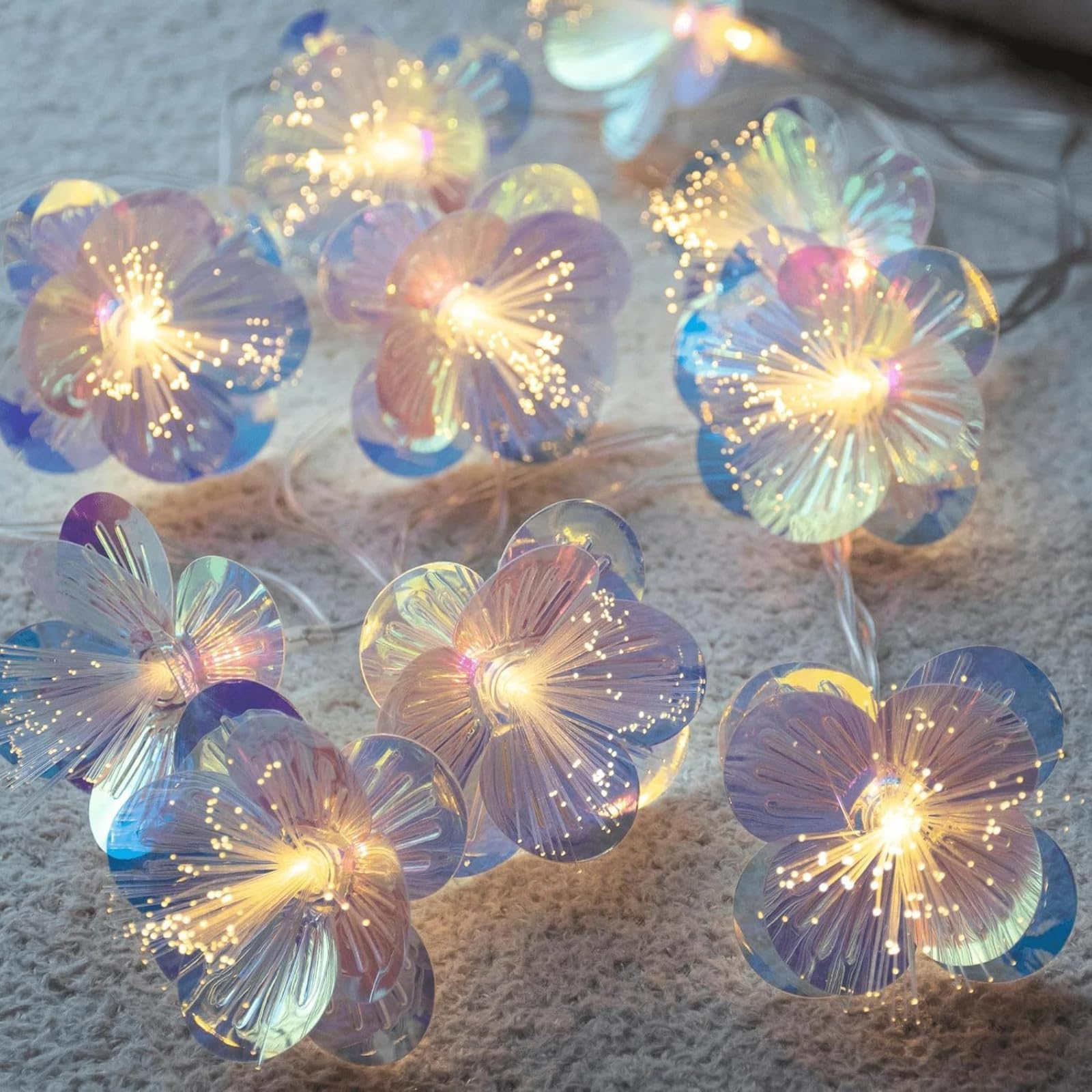 Iluminación LED de fibra óptica para decoración navideña e iluminación ambiental