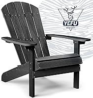 Vista 56 de YEFU Silla Adirondack Resistente a la Intemperie: Sillas Adirondack de Plástico - Sillas de Patio con Portavasos y Textura de Madera - Silla