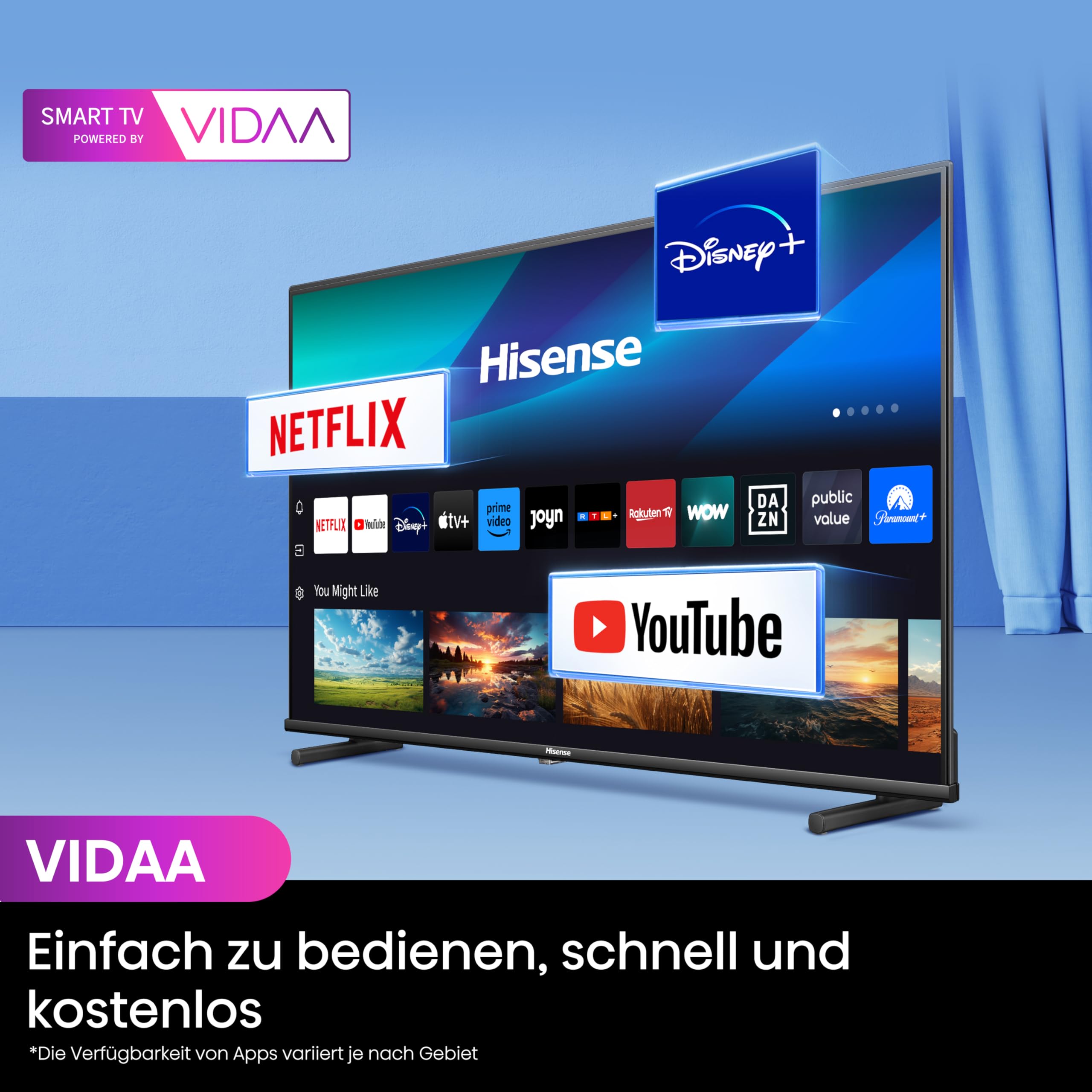 Hisense 40A5NQ 101cm (40 Zoll) QLED Fernseher Full HD, Smart TV, Triple Tuner, AI Sports Mode, Dolby Atmos, Share to TV, Duale Positionierung, WiFi, Game & Hotel Modus, Schwarz [2024]