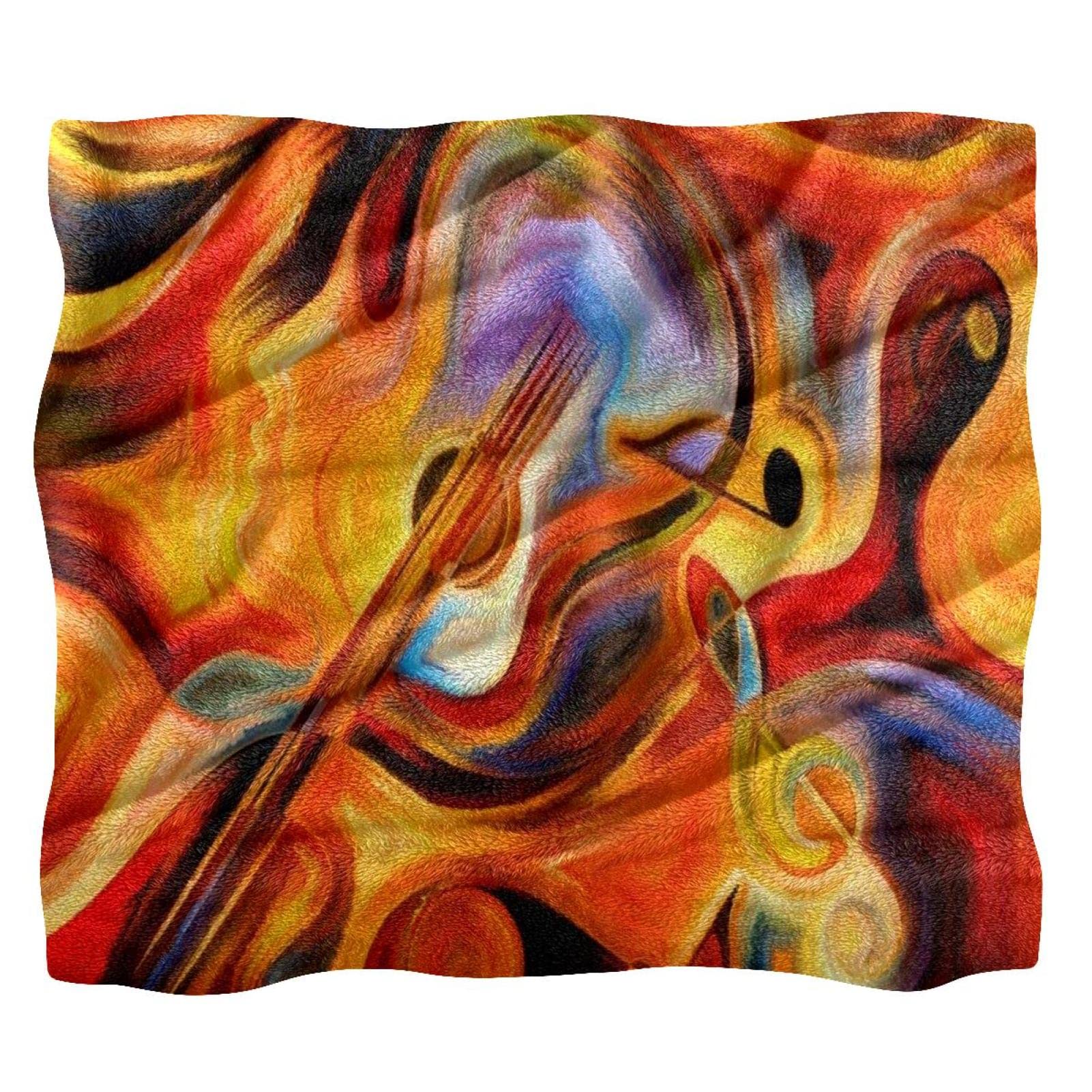 Couvre-lit enfant TBOUOBT couverture lit douce motif violon art