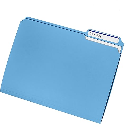 Miniatura 7 de Blue Summit Supplies 200 carpetas de archivos azules, tamaño carta, pestaña de corte de 13, tamaño carta, azul, ideal para organizar y almacenar