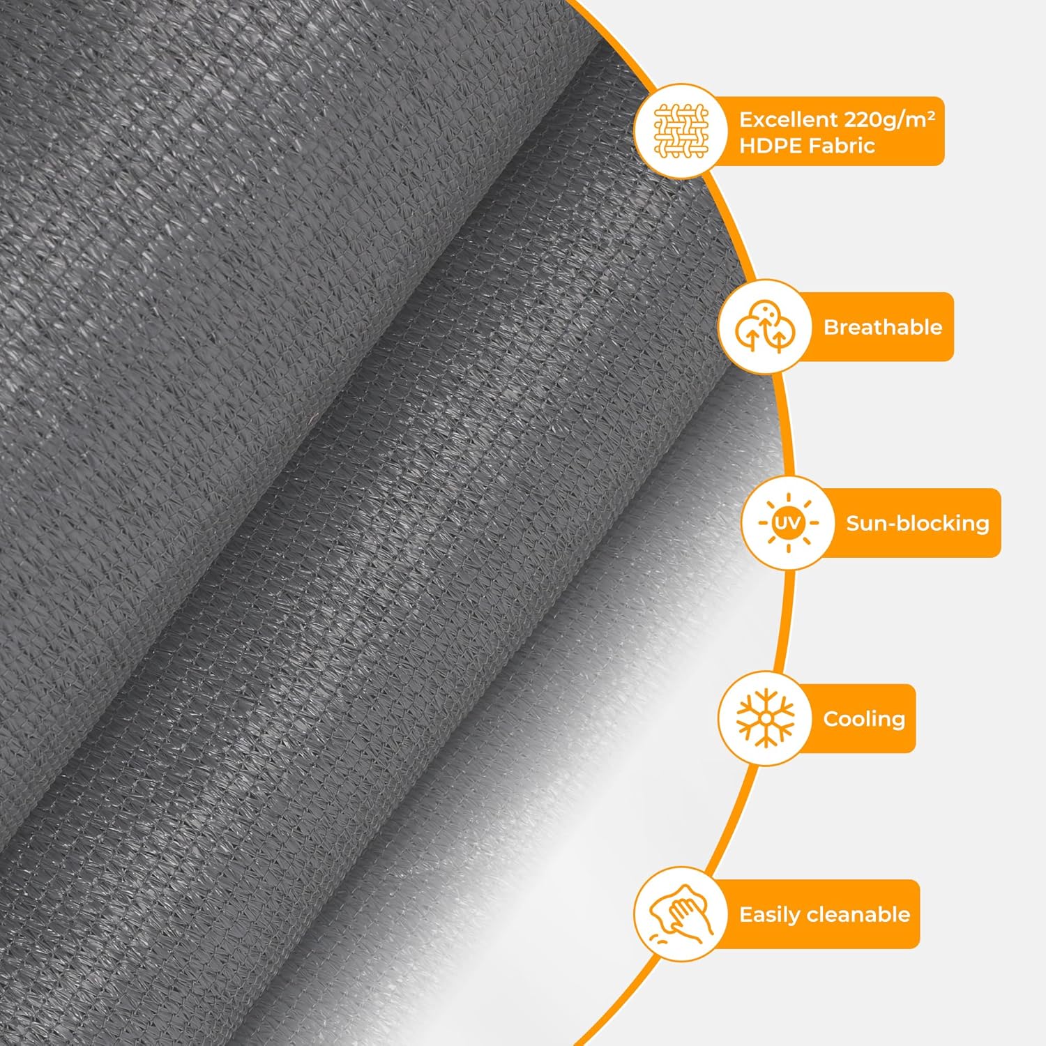 HOMEDEMO Outdoor Roller Shades for Patio, 8'W x 6' H Roll up Shade for Outside, Sun Roller Shade Cloth Roll Blinds Cordless Waterproof for Porch Gazebo Pergola Balcony Backyard Grey