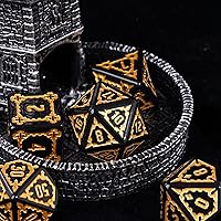 Vista 6 de Cusdie - Juego de 7 dados DND gigantes de 25 mm con bolsa de dados de ojo de dragón, juego de dados poliédricos, dados D&D para Pathfinder RPG