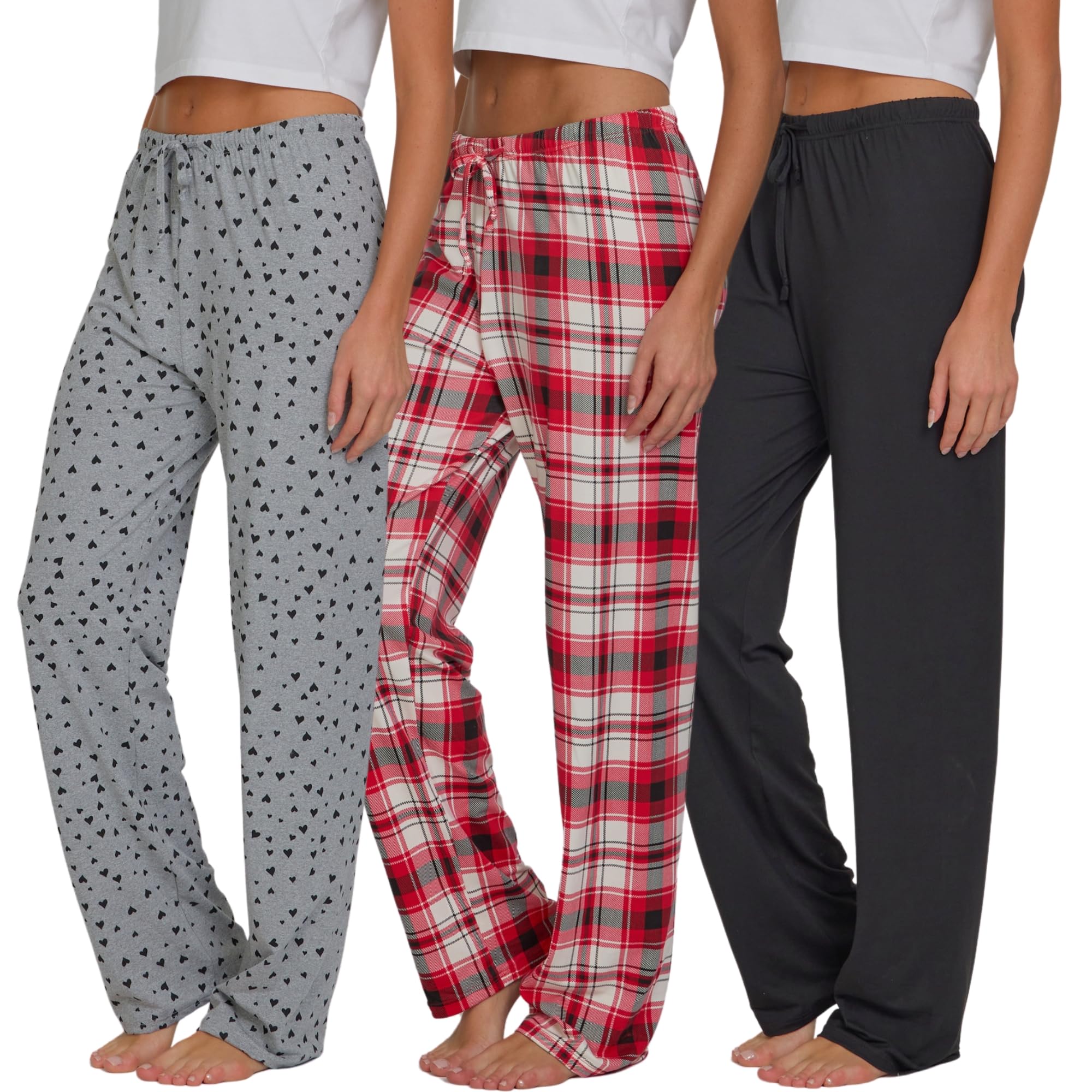 Ultra Performance Womens Pajama PJ Pants 3 Pack Lounge Bottoms Pajamas for Women (Avail in Plus Sizes)