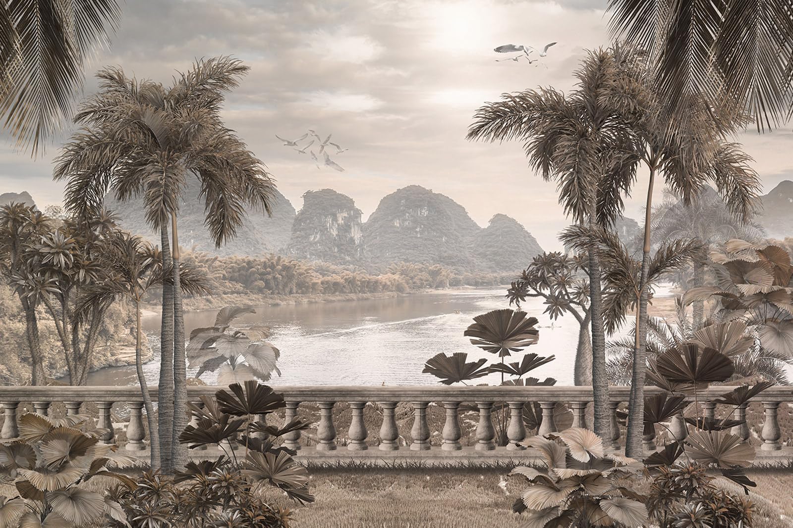 Papier peint panoramique paysages tropicaux Lumalea de grand format