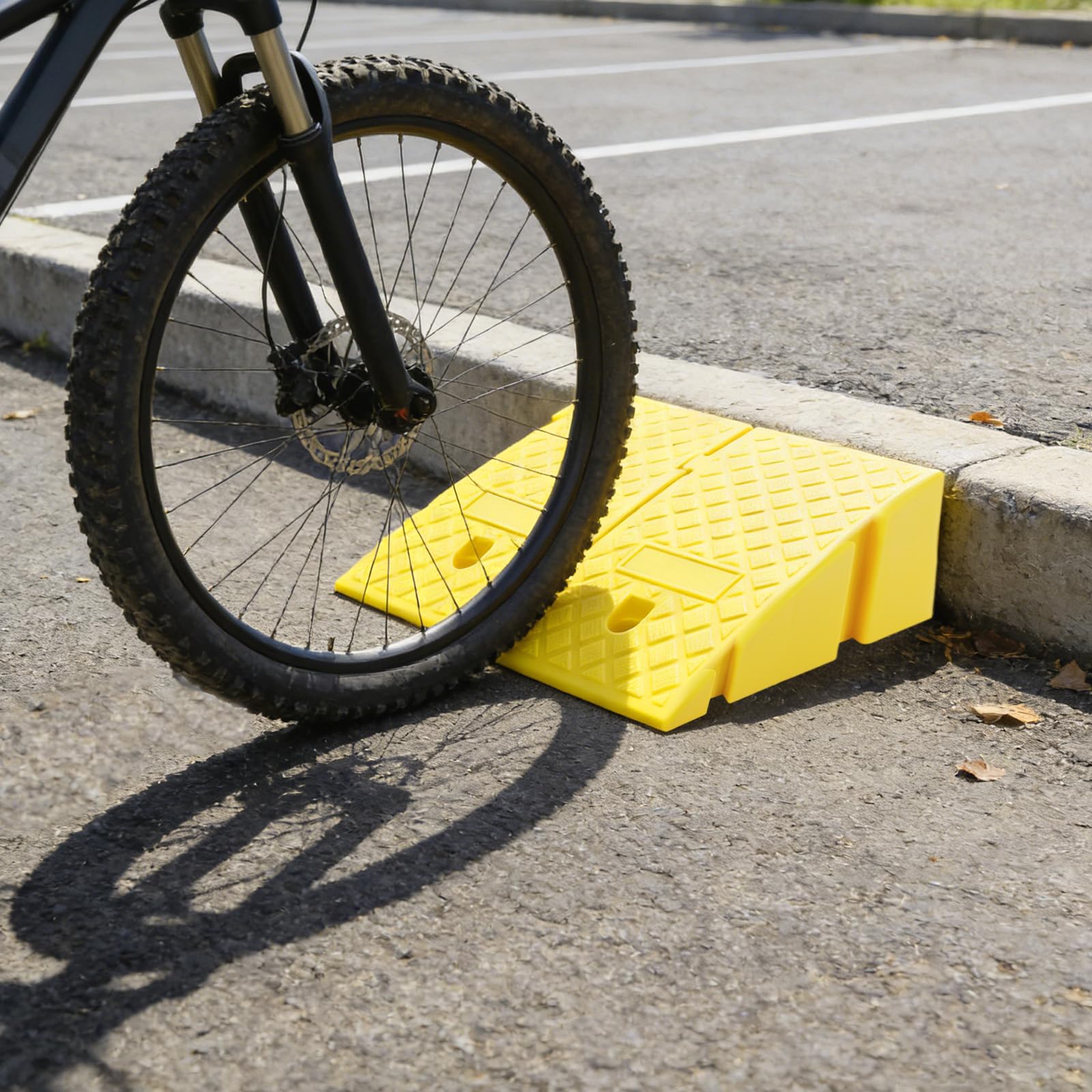 2 pezzi di cordolo rampa da 16 cm di altezza, rampa antiscivolo portatile, rampa per auto assemblabile, 40 x 25 x 16 cm, rampa in plastica per soglia fino a 1,5 tonnellate per bicicletta, moto, sedia